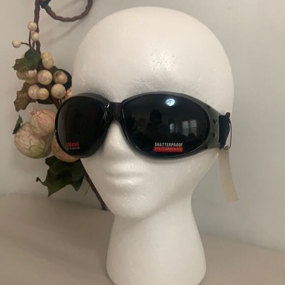 NWT‎ PADDED GOGGLES MOTORCYCLE RIDING SUN GLASSES - Picture 1 of 3